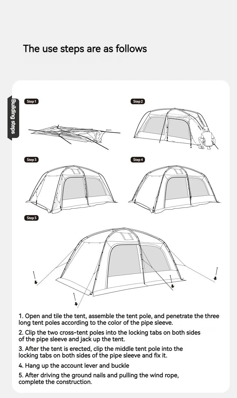 Naturehike Dunes 10.9 Camping Tent 6 People 4 Seasons Dome Extended Canopy Outdoor Waterproof Large Space Tent With Chimney Hole