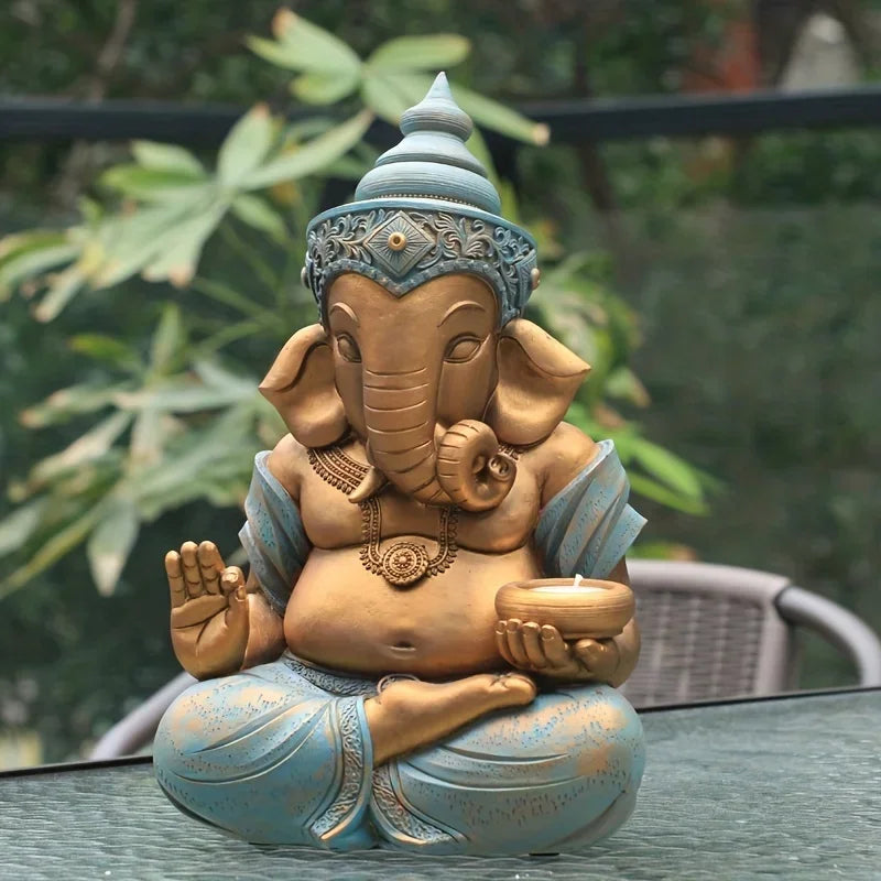 1pc Garden Buddha Statue Resin Zen Seated Ornament Resin Statue For Garden Porch Grass Outdoor Lawn Decor Gifts Crafts