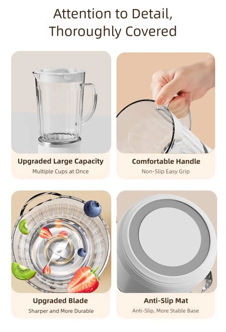 Electric Juicer 4-Blade Three-Dimensional Blade Head Household Small Multi-Functional Portable Juicer Blenders Food Processors