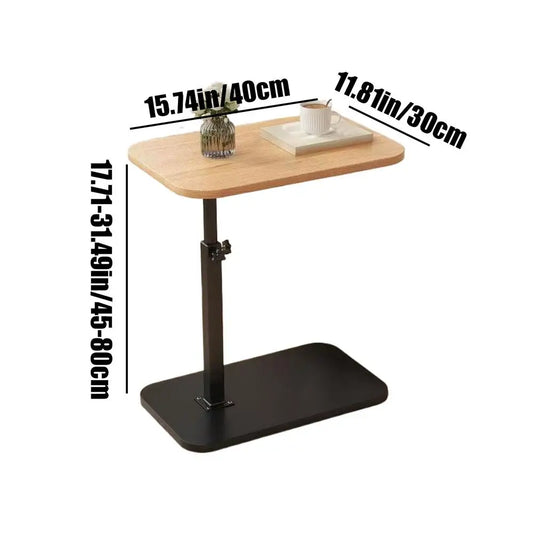 C-Shaped Coffee Tea Table Side Table for Sofa Bedside Corner Small Mobile Storage Desk Family Living Room or Bedroom