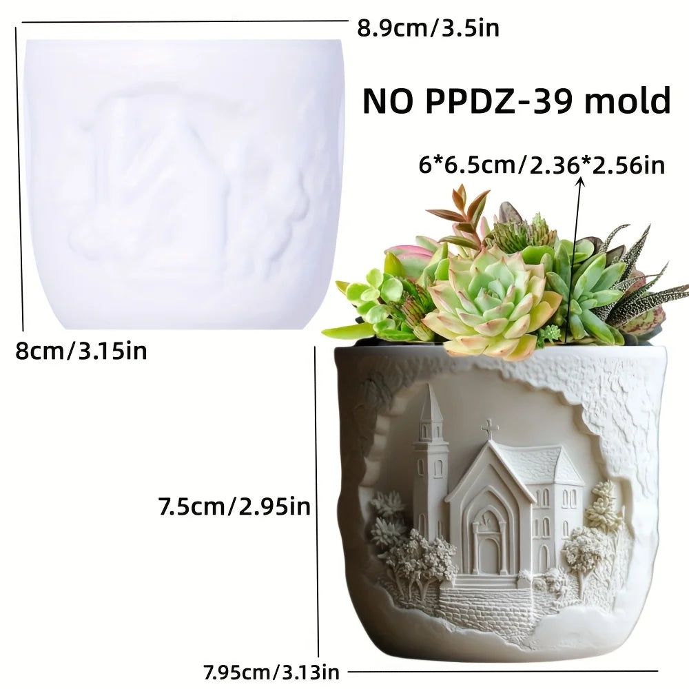 Mountain relief succulent plant flowerpot resin silicone mold mountain stream flowing water storage box candle cup gypsum molds