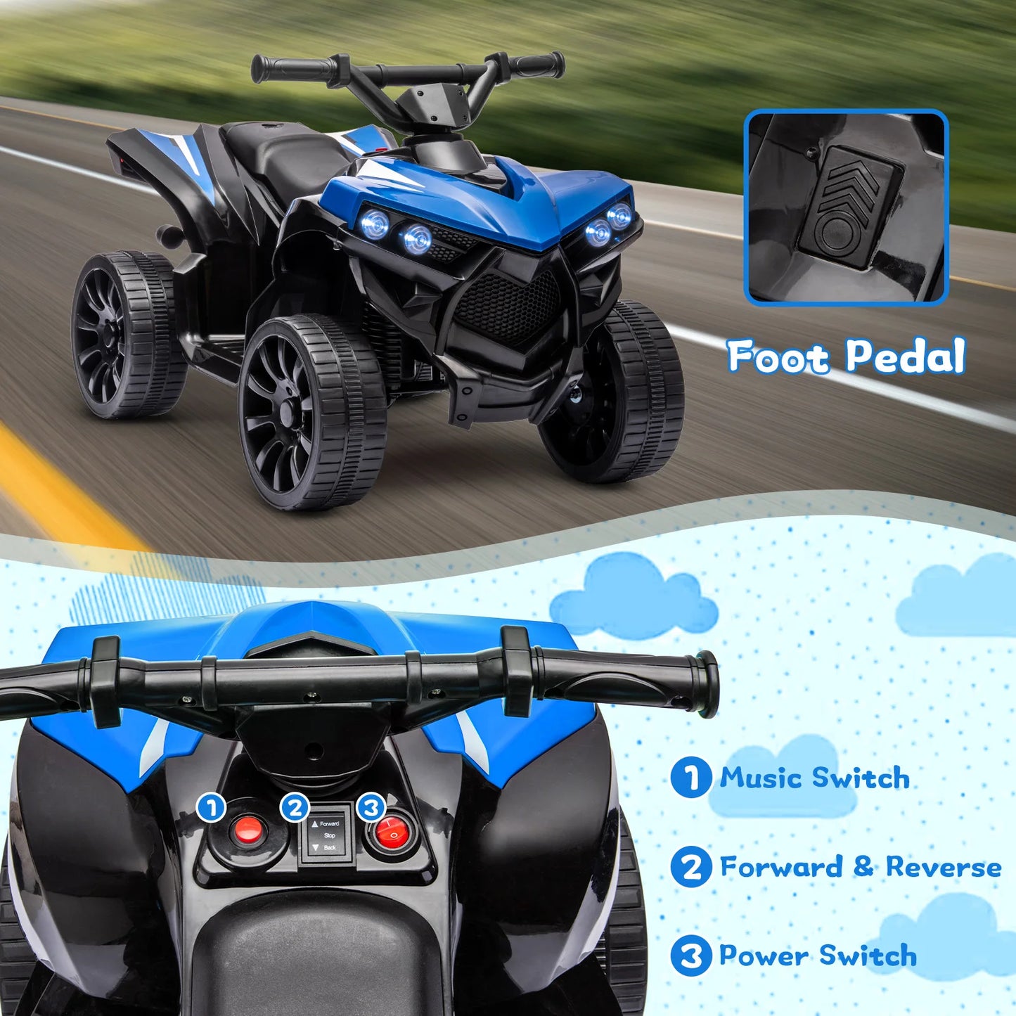 Premium Kids Electric Four Wheel Ride On Quad Buggy