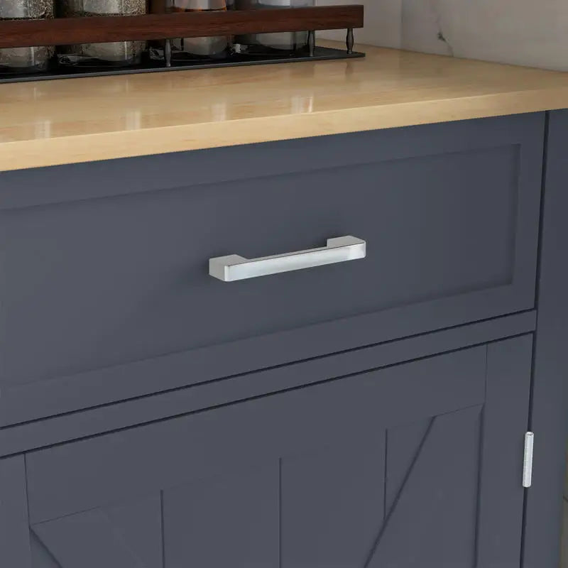 HOMCOM Rolling Kitchen Island with Drop Leaf Wood Breakfast Bar, Farmhouse Kitchen Cart with 2 Drawers, Adjustable Shelves for Dining Room, Dark Gray