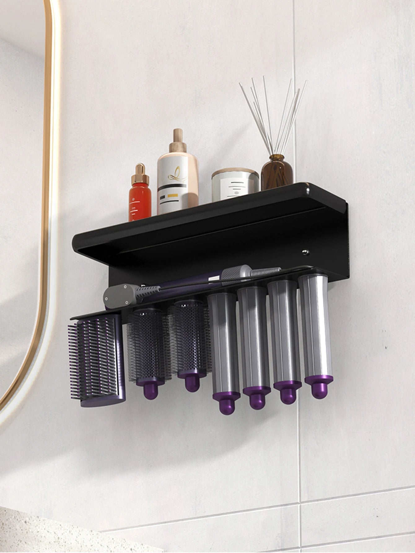Bathroom hair dryer stand, hair straightener, styling tool holder - suitable for bathrooms, bedrooms, and hair salons