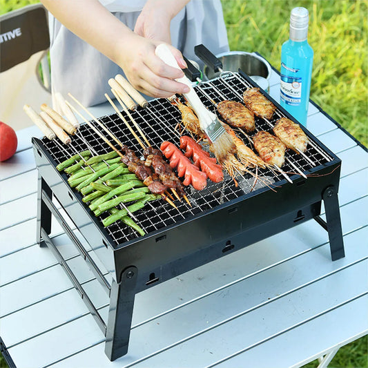 Portable Charcoal Grill Kit Stainless Steel Outdoor BBQ