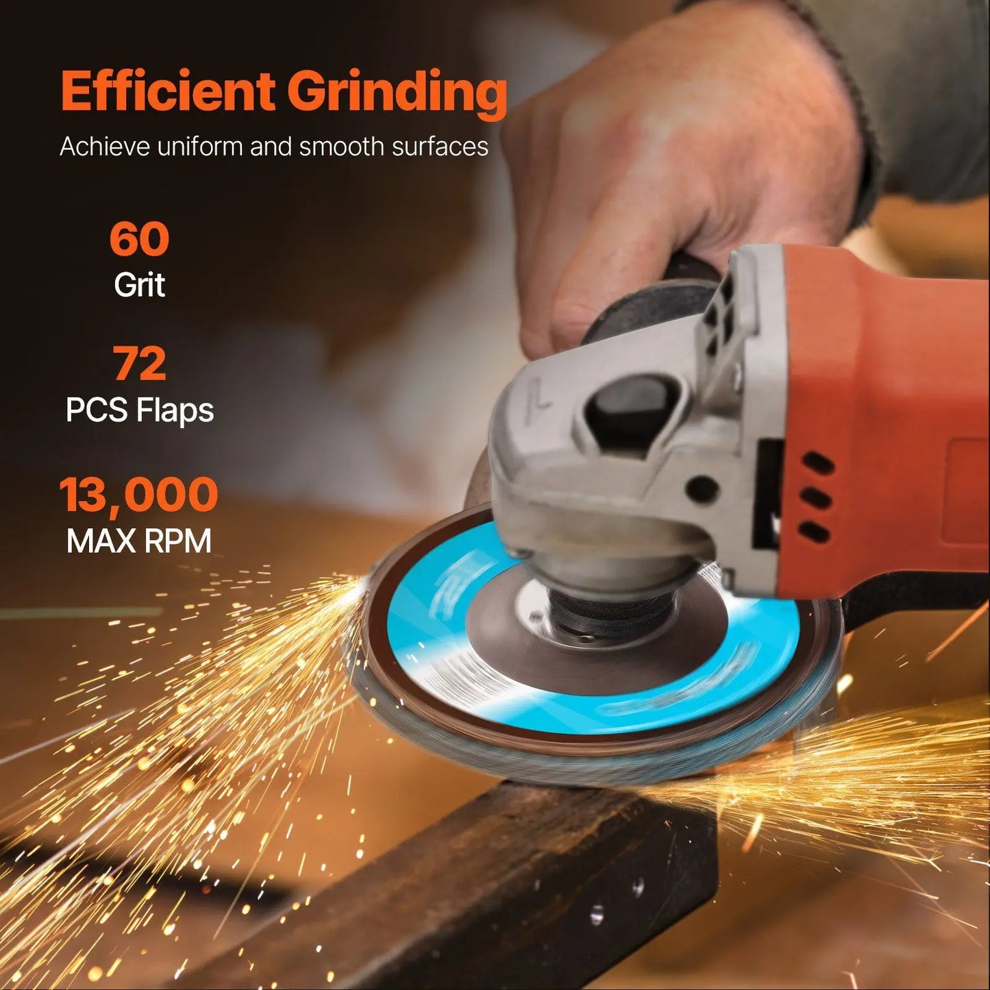 Flap Discs 4-1/2" x 7/8" Sanding Disc for Angle Grinder 60 Grit 10 Packs
