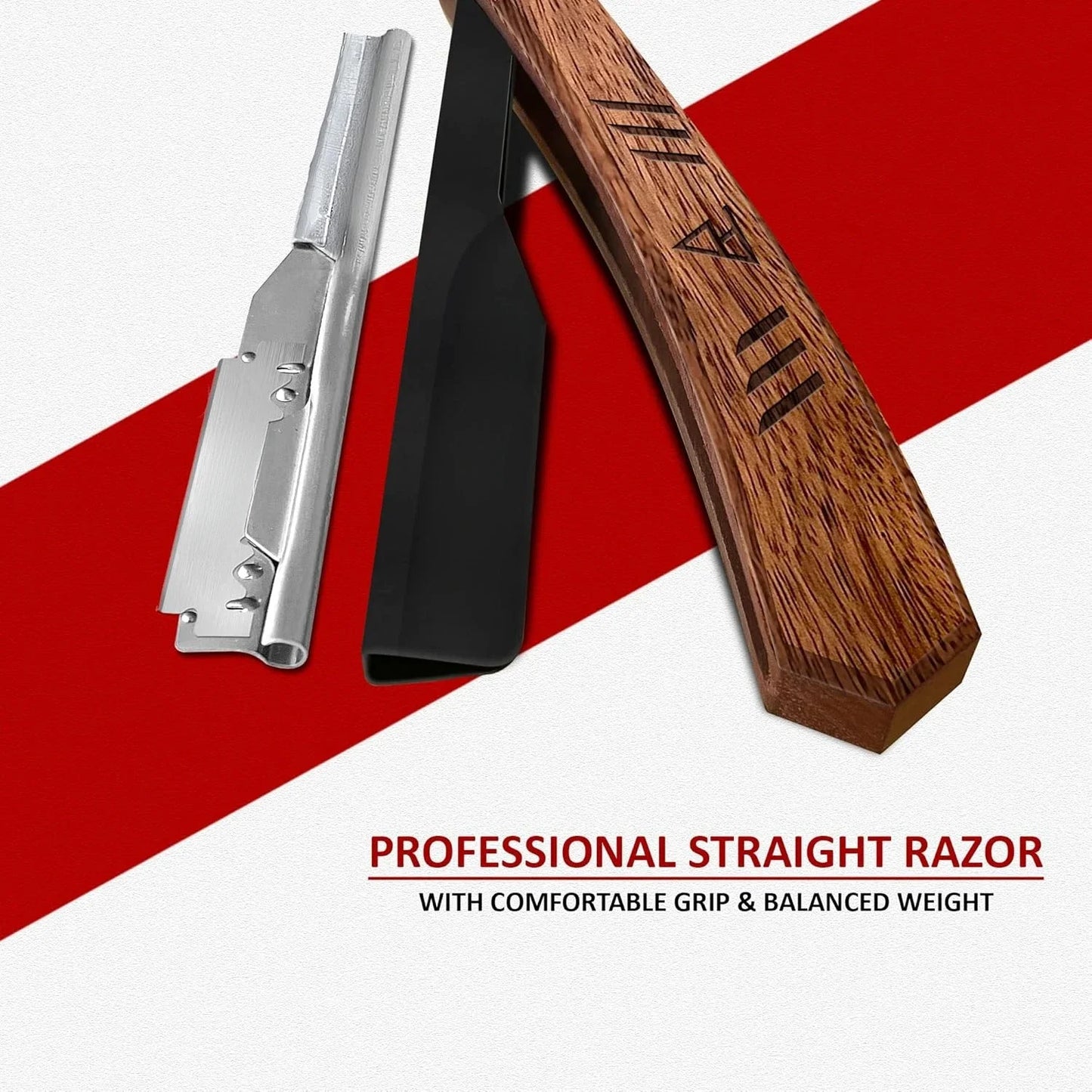 Straight Razor for Men, Professional Barber Razor with 100 Single Edge Blades, Straight Edge Single Blade Razors for Men
