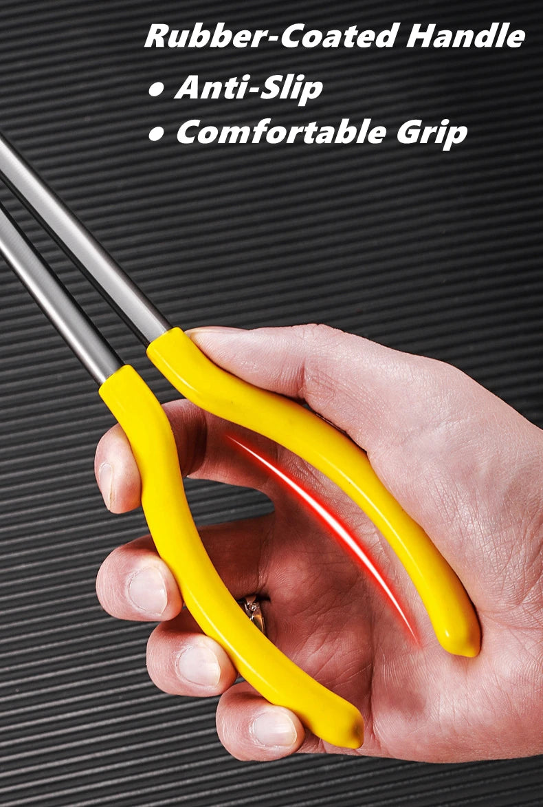 11" Long Nose Pliers Straight Bent Tip Nose Plug Cable Puller Long Needle Nose Pliers Wire Cutter Hose Spanner Clips Hand Tools