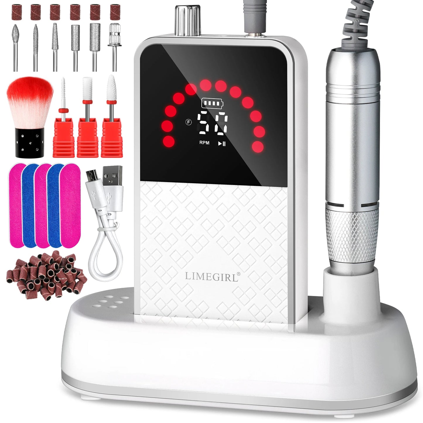 Professional Electric Nail File 50000RPM Cordless Nail Drill Kit For Home Salon Manicure Pedicure Care