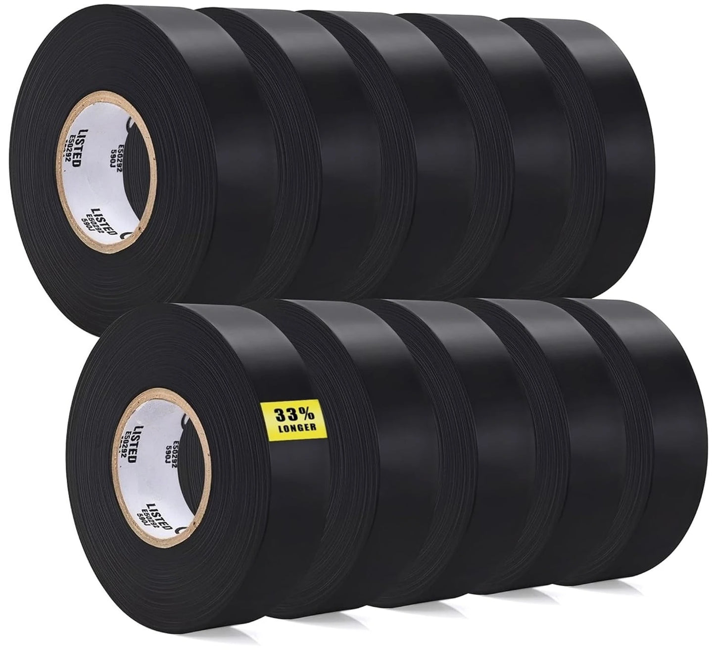 Black Electrical Tape PVC Adhesive Waterproof Tape- Professional Grade - 3/4 inch x 15ft - Vinyl Electrical Insulating Tape