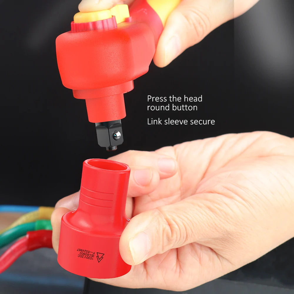 LAOA insulated ratchet wrench socket for new energy vehicle maintenance, 3/8-inch hexagonal socket quick wrench
