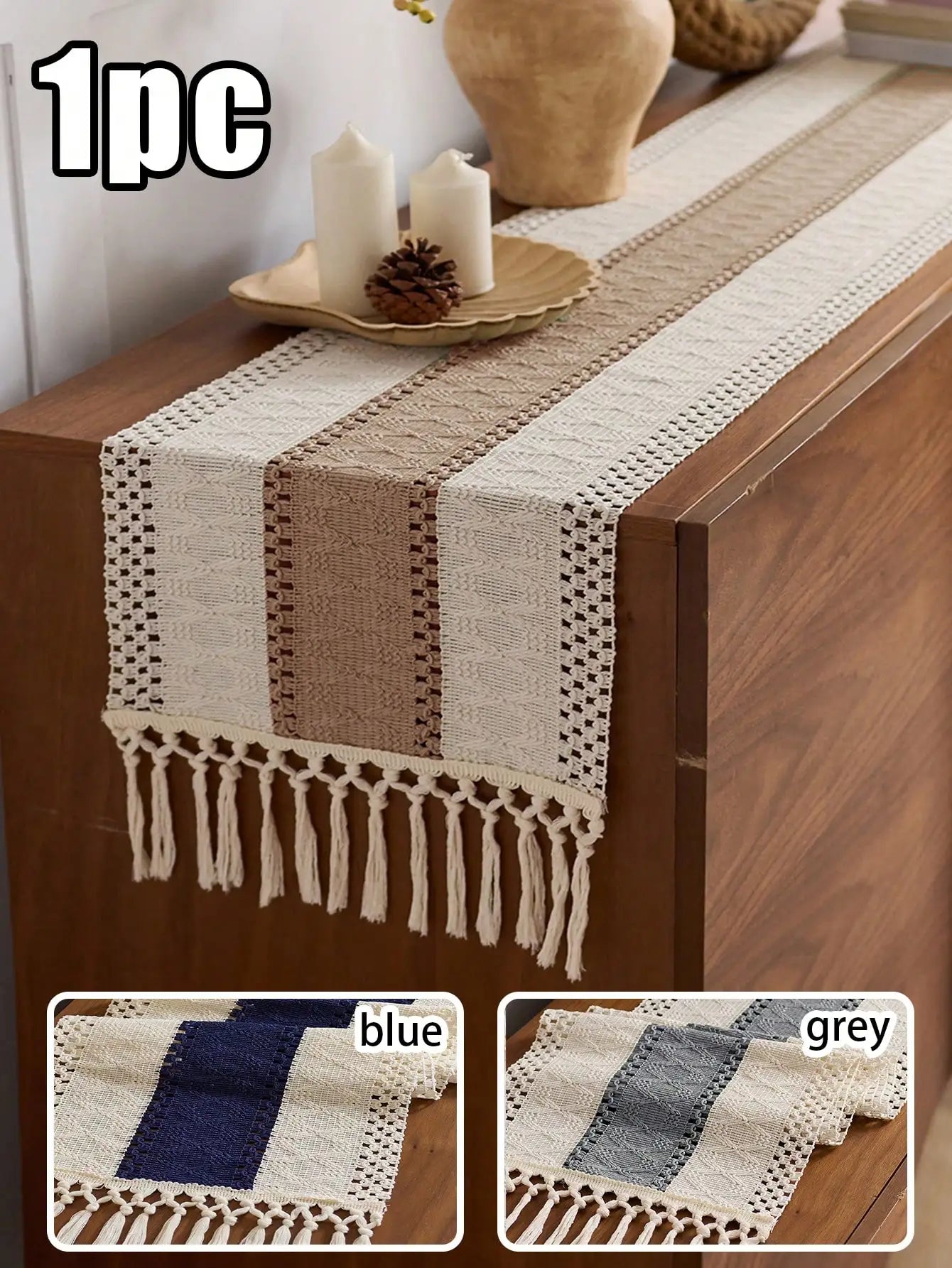 Contemporary Bohemian Rustic Table Runner For Home Decor