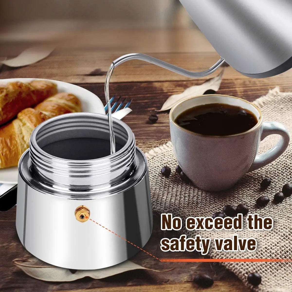 6 Cups Moka Pot Caffe Machine Espresso Coffee Maker