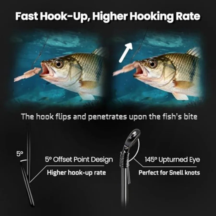 50/100/120/210 Pack Octopus Fishing Hooks - Offset Beak Circle Hooks for Fish Hooks Saltwater and Freshwater, Live Bait Fish Ho