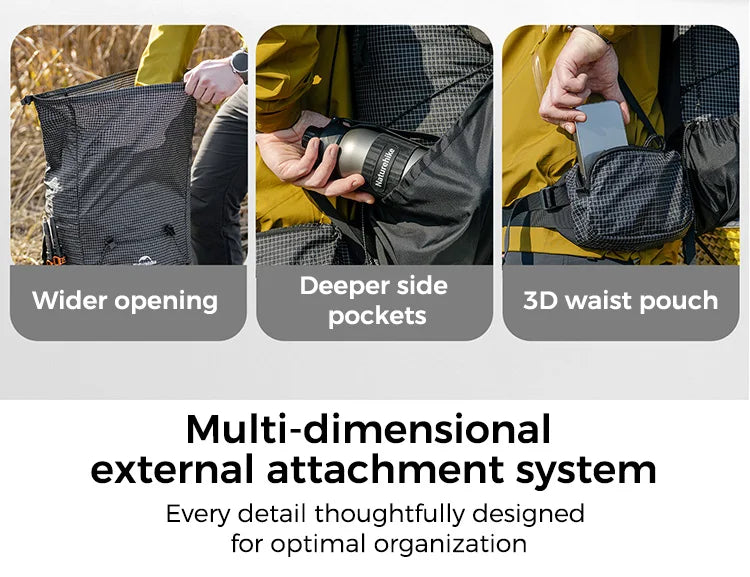 Naturehike Rock 2.0 Hiking Backpack Large Capacity Outdoor Backpack for Leisure Sports and Travel Climbing Camping Backpack