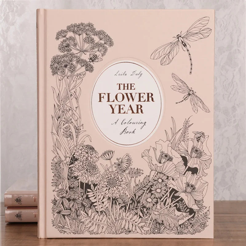 The Flower Year Colouring Book 104 Pages 23.5*18.cm Adult Kids Painting Coloring Graffiti Art Libro Hard Cover