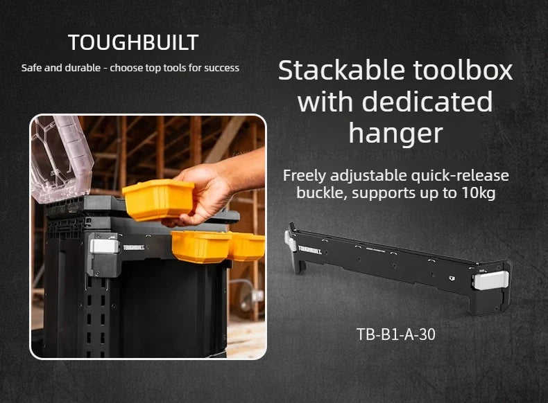 New Design TOUGHBUILT All-in-One Tool Box, Waterproof Stackable Rolling Storage Case for Electrician, Camping, Vehicle & Repair