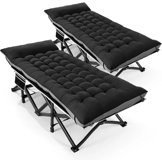 HABUTWAY Camping Cot with Mattress, 32" Extra Wide Camping Cots for Adults, Sleeping Cot for Adults Holds Up to 602LBS
