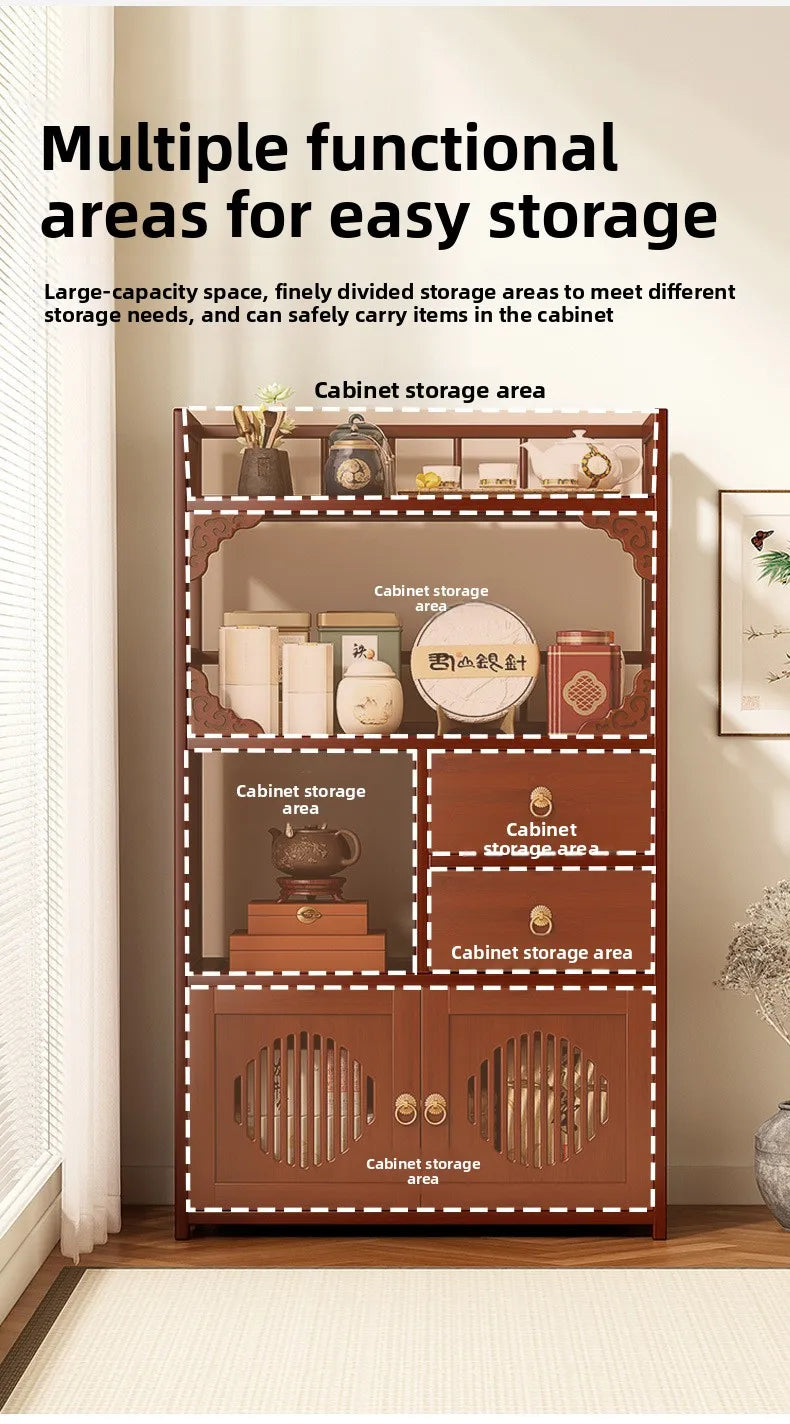 Multifunctional Furniture with Drawers & Shelves, Kitchen Cupboard, Living Room Storage Organizer, Tea Table Cabinet