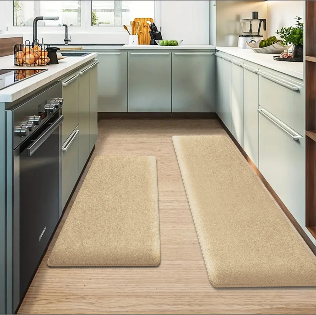 1pc long strip thickened kitchen floor mat flannel non-slip bathroom absorbent mat home door dirt-resistant foot mat