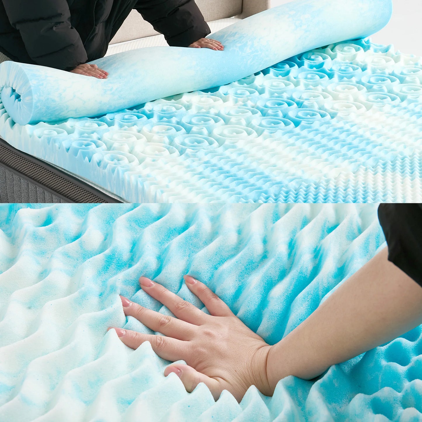 Premium Gel Infused Memory Foam Cooling Mattress Topper