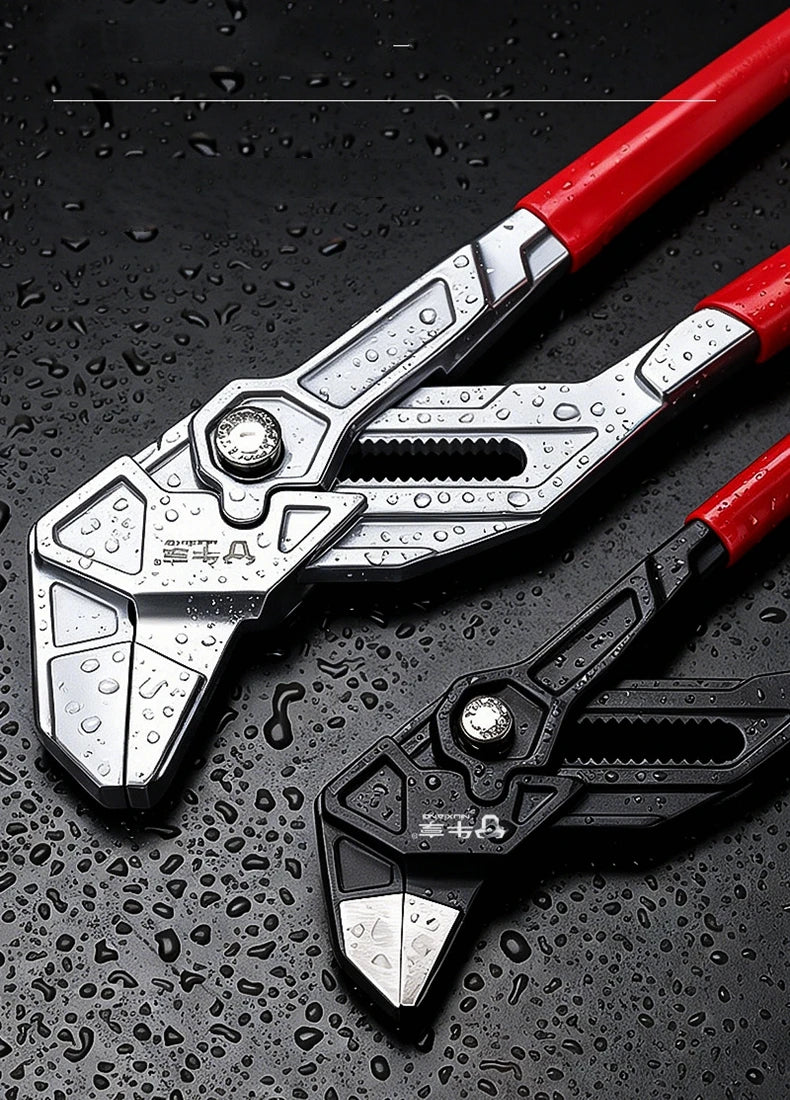 Adjustable Pipe Pliers Quick Adjust Water Pump Wrench Self Locking Plumbing Tool for Household DIY Faucet Manual Clamping