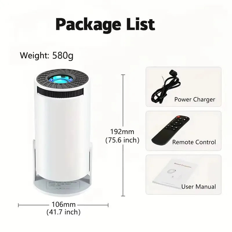 Hot Smart TV Android Support 4K Portable Mini Projector Game Home Cinema Theater LED 1280*720P Pocket Hy300 Projector