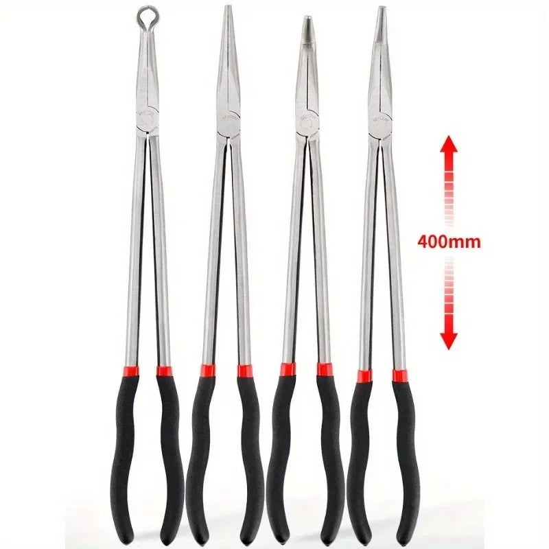 1Set 16inch Multi-purpose Long Nose Pliers Straight Needle Nose Pliers 25 / 45 Degree Curved Without Logo