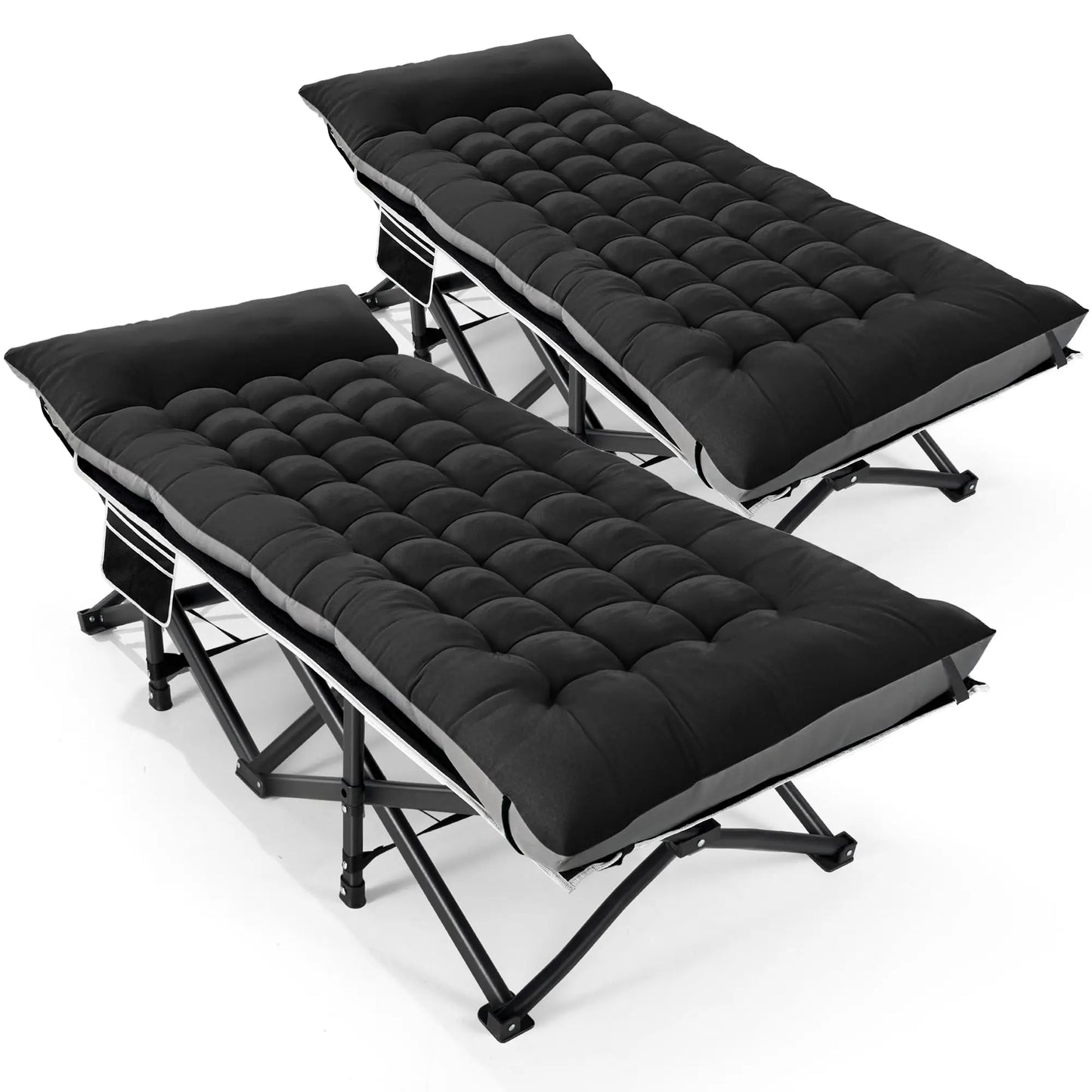 HABUTWAY Camping Cot with Mattress, 32" Extra Wide Camping Cots for Adults, Sleeping Cot for Adults Holds Up to 602LBS