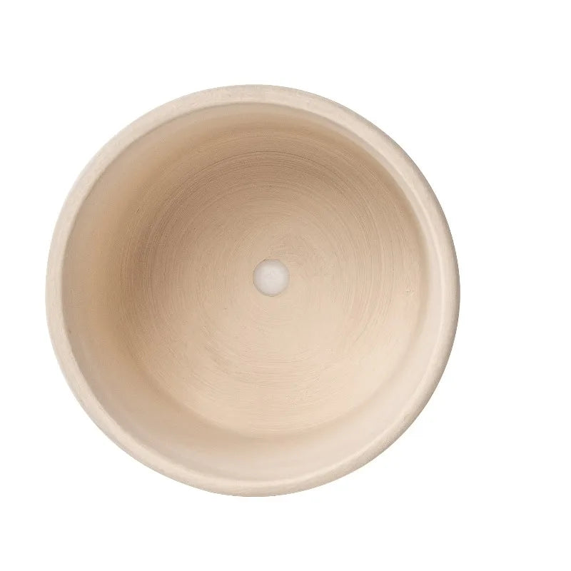 8" x 8" x 7.2" Round White Ceramic Tye Plant Planter