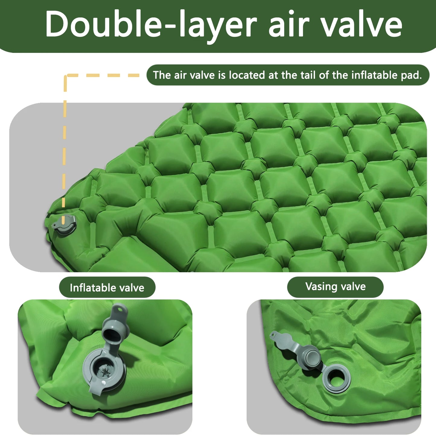 Outdoor Camping Sleeping Pad Folding Sleep Mat Beach Inflat Mattress with Pillows Ultralight Air Mat Travel Hiking