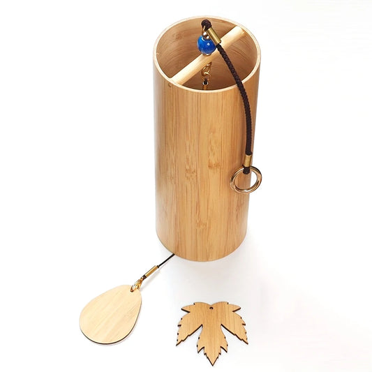Elegant bamboo wind chimes, with musical notes and chord bells, Japanese-style bells, deep tones