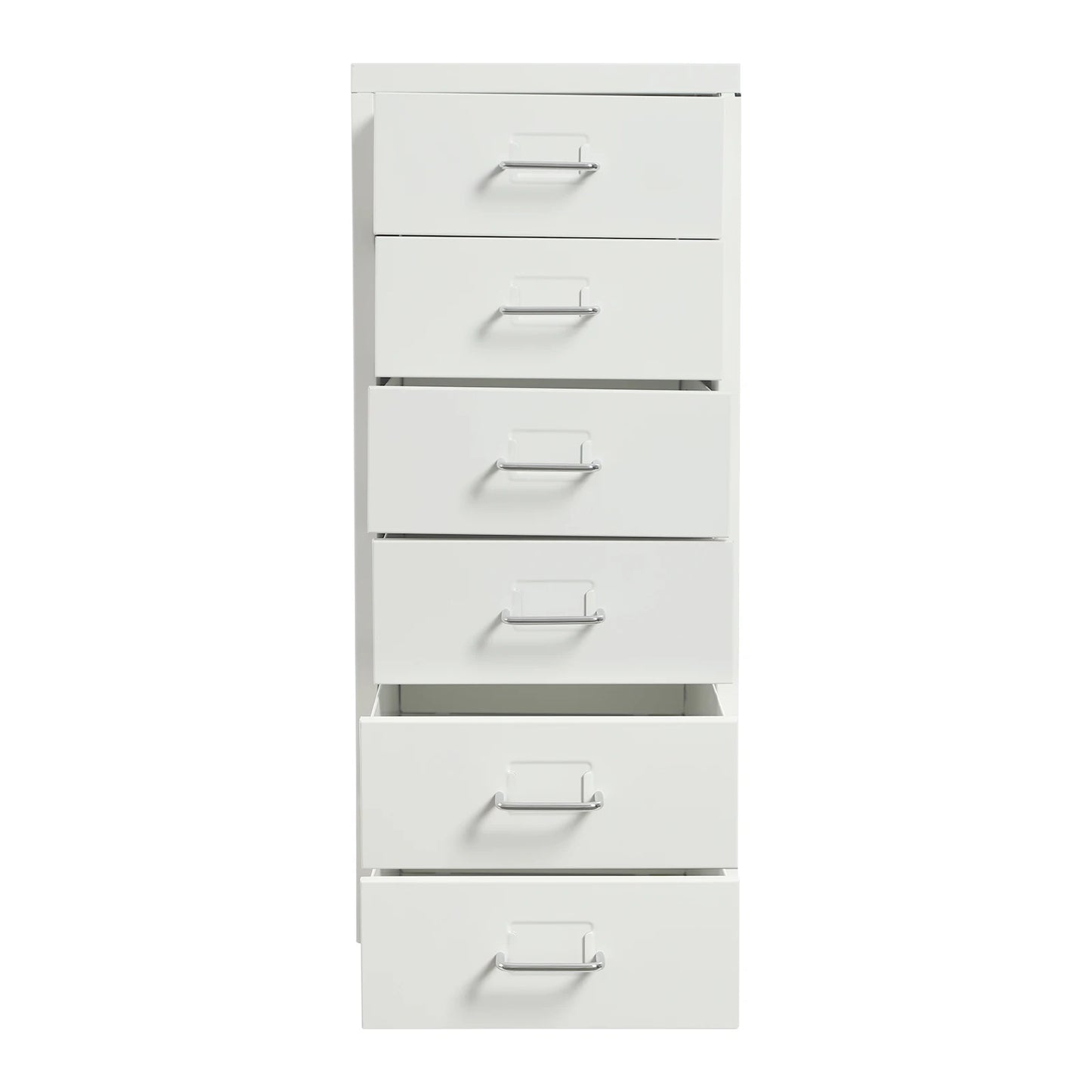 6 Drawer File Cabinet with Lock, Vertical Filing Storage Cabinets with Wheels Metal Rolling Organizer for Home Office Study