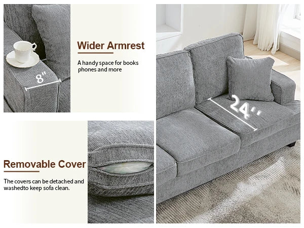Premium Cloud Chenille Sofa For Elegant Living Room Style
