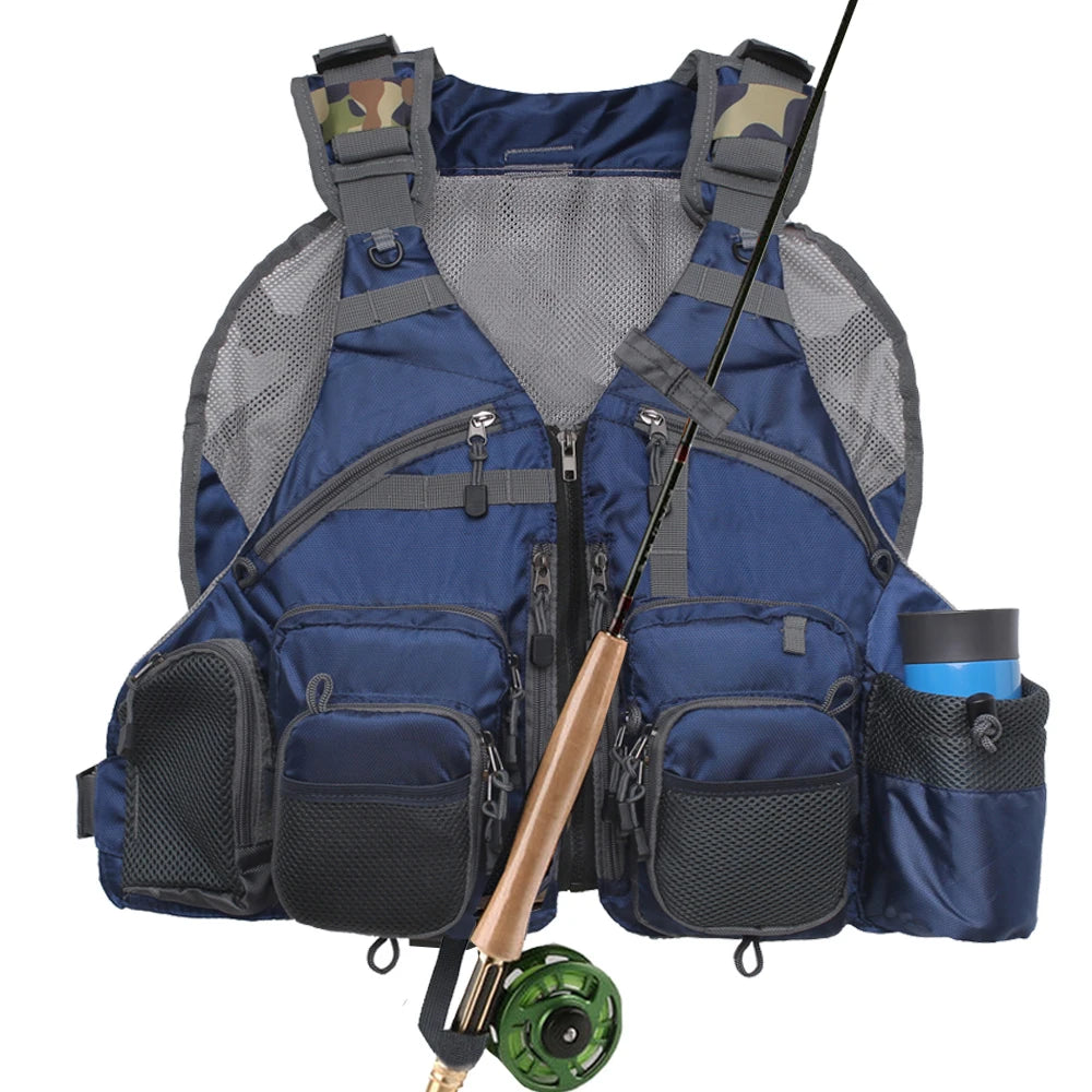 Fly Fishing Vest for Men Women, Comfortable Adjustable Fishing Vest with Multi-Pockets