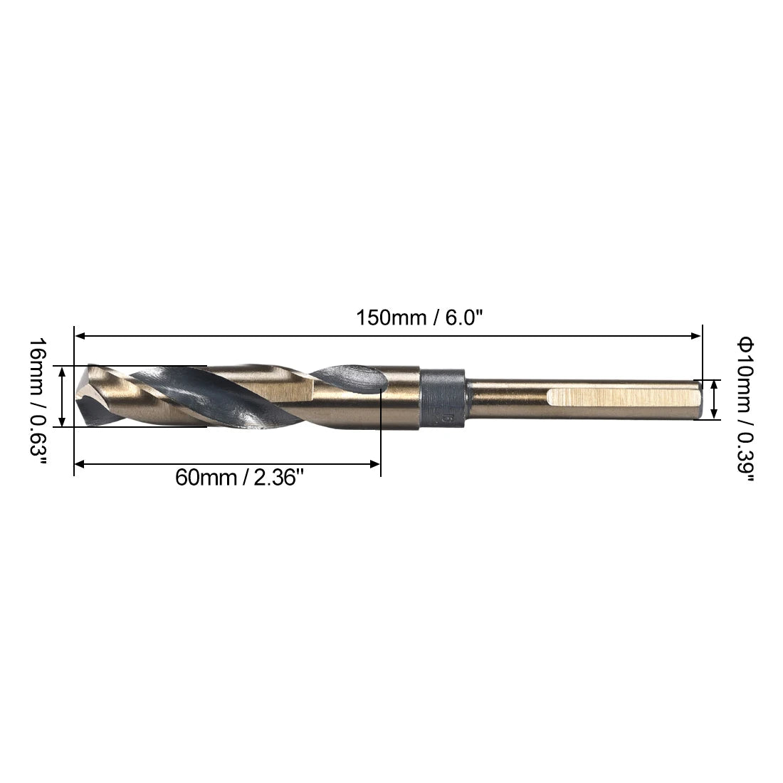 1pcs Twist Drill Bit 13/14/15/16/17/18/19/20/22/25mm 0.39-1/2Inch Shank Reduced Shank HSS Twist Drill Bits for Stainless Steel