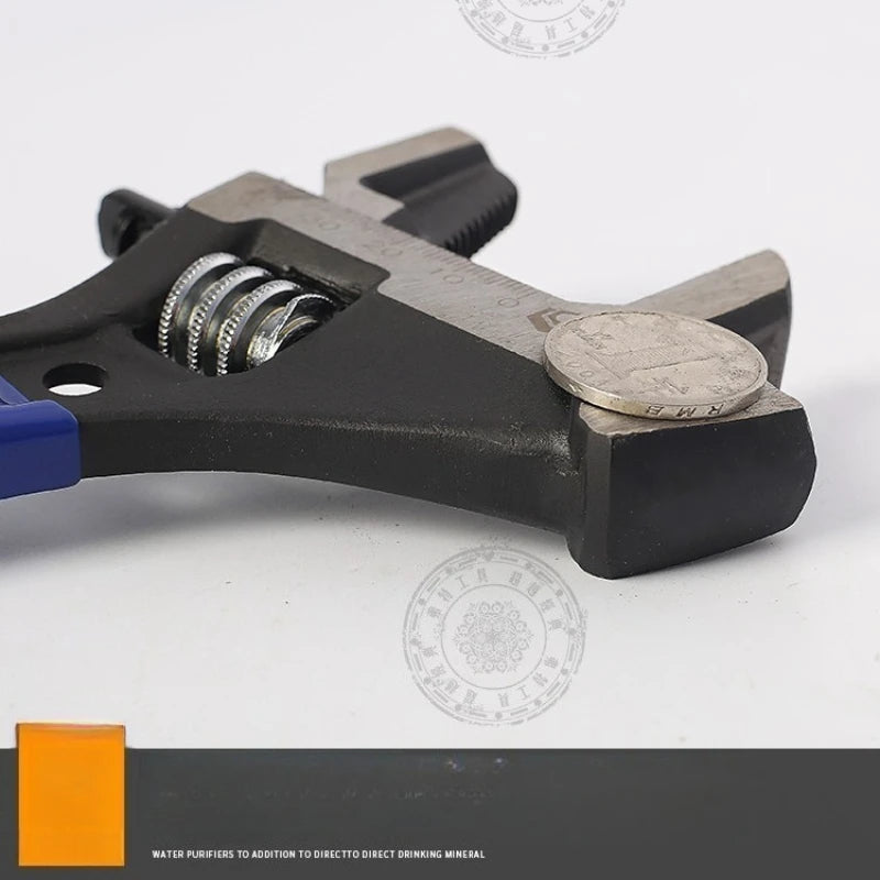 Heavy Duty 4-in-1 Adjustable Spud Wrench 16in 405mm Reversible Jaw With Hammer Head And Pipe Wrench For Professionals