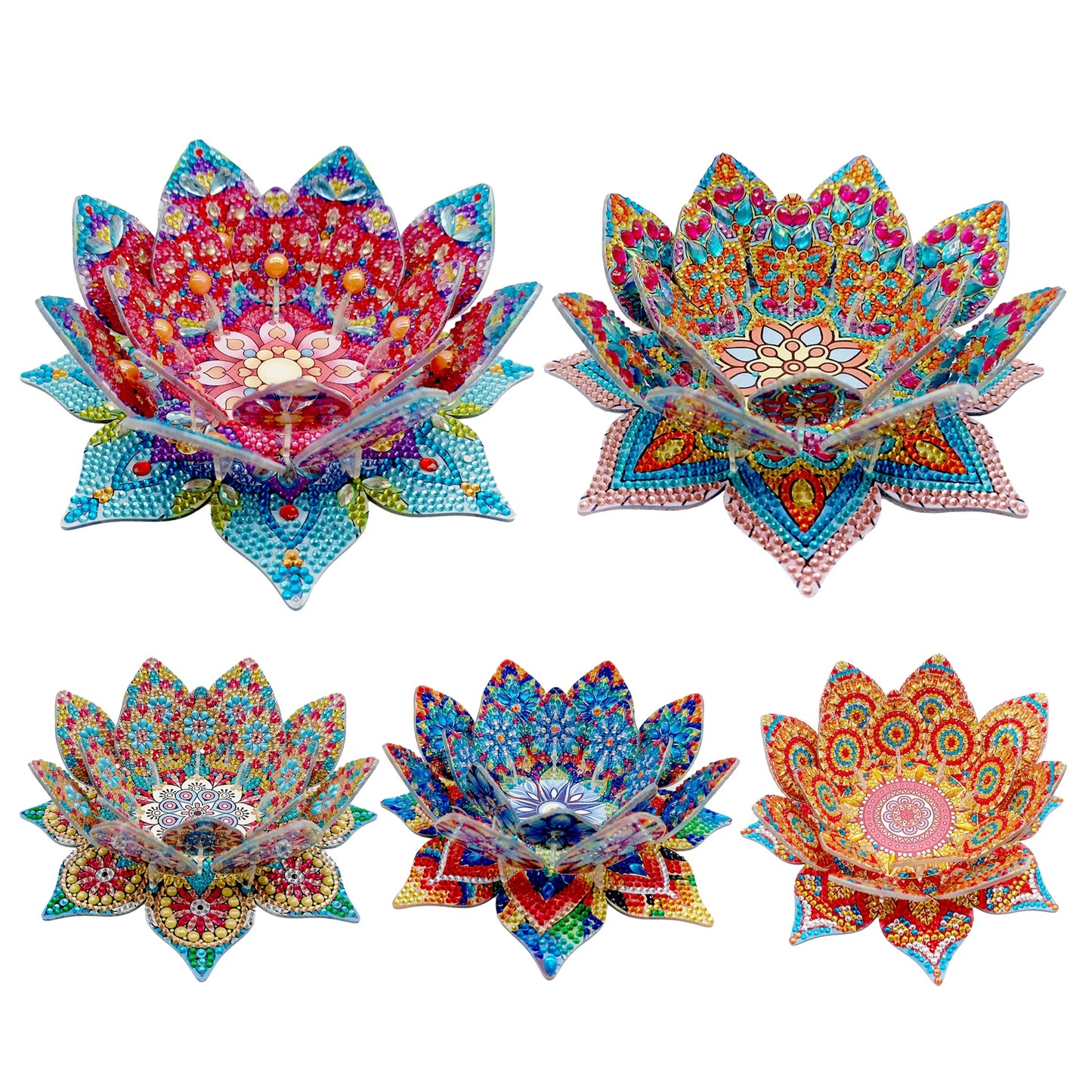 Lotus Candlestick DIY Diamond Tabletop Ornaments Kit Diamond Painting Tabletop Decorations for Adult Beginner Home Office Decor