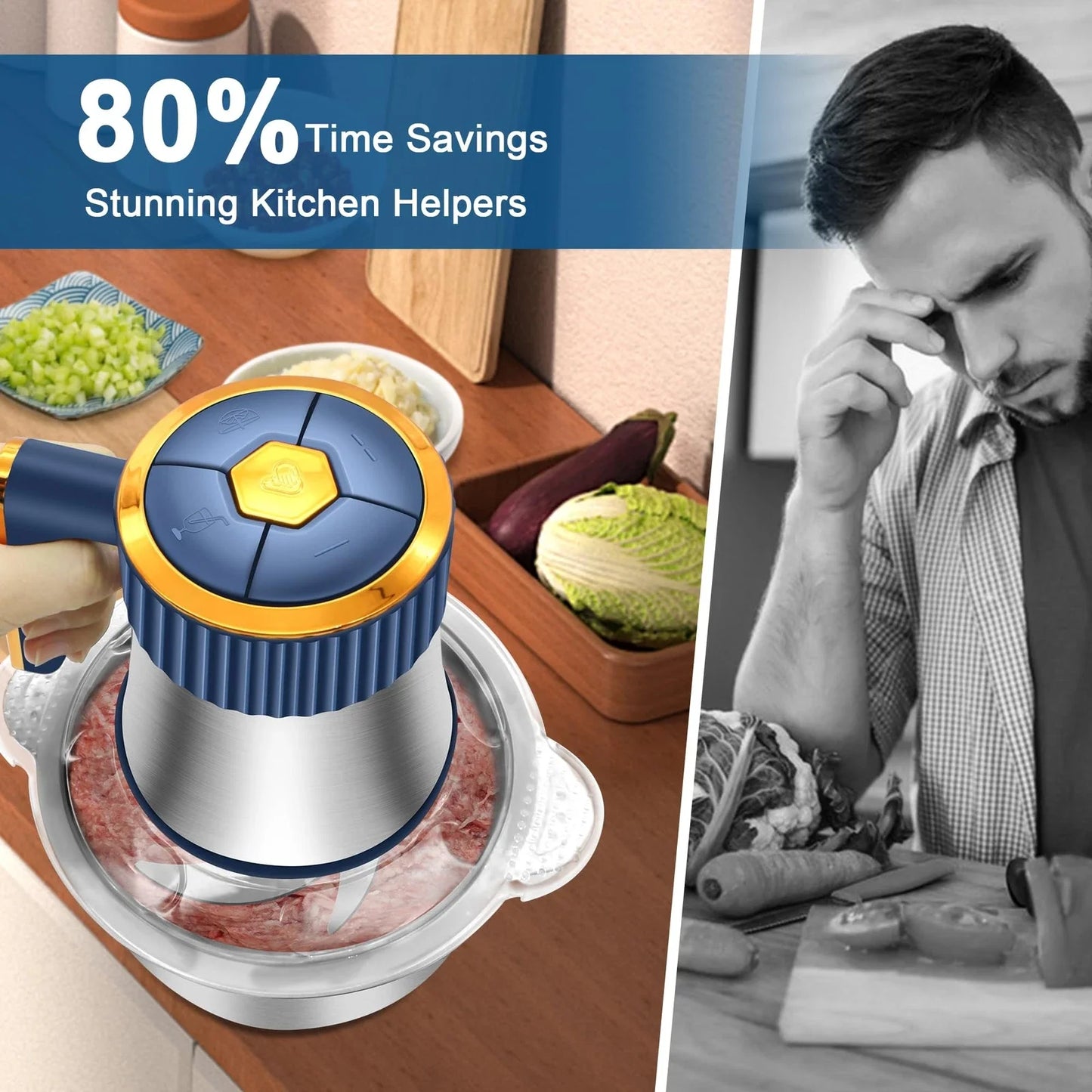 5L Electric Meat Grinders Vegetable Slicer Chopper 304 Stainless Steel Food Processor Mixer Machine New Kitchen Utensils
