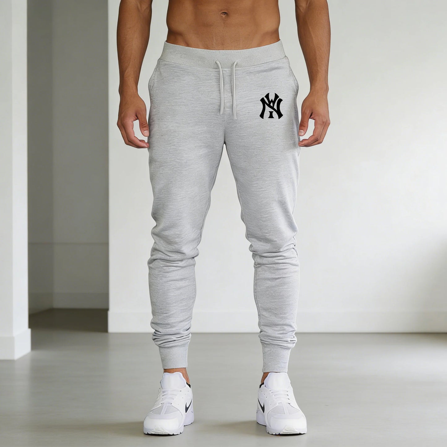 Men's New Ink Printing Training Pants Casual Sports Running Workout Jogging Gym Sweatpants Long Trousers
