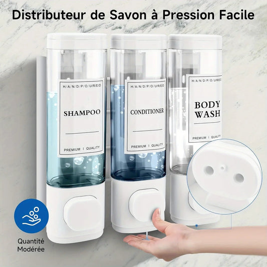 Wall Mounted Three In One Shampoo And Shower Dispenser