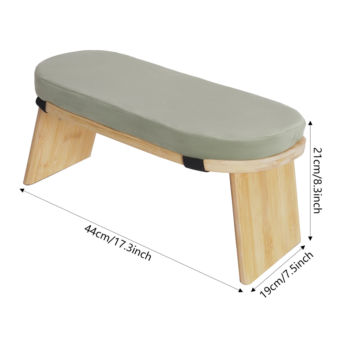 Bymaocar Meditation Bench, Foldable& Ergonomic Meditation Stool, Foldable Kneeling Meditation Bench  Coffee/Gray/Green Color