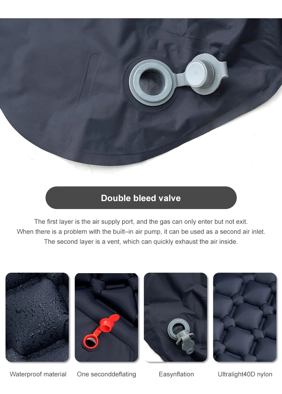 PACOONE Outdoor Sleeping Pad Camping Inflatable Mattress Built-in Pump Ultralight Air Cushion Travel Mat With Headrest For Trave
