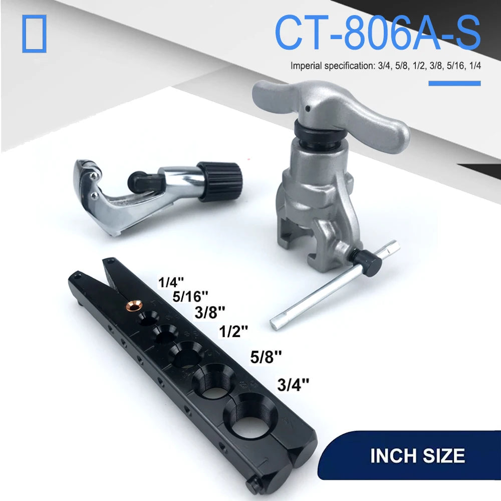 Inch/Metric 6 Hole Single Splint Eccentric Tube Expander Air Conditioner Copper Pipe Bellmouth Eccentric Flaring Tool Kit