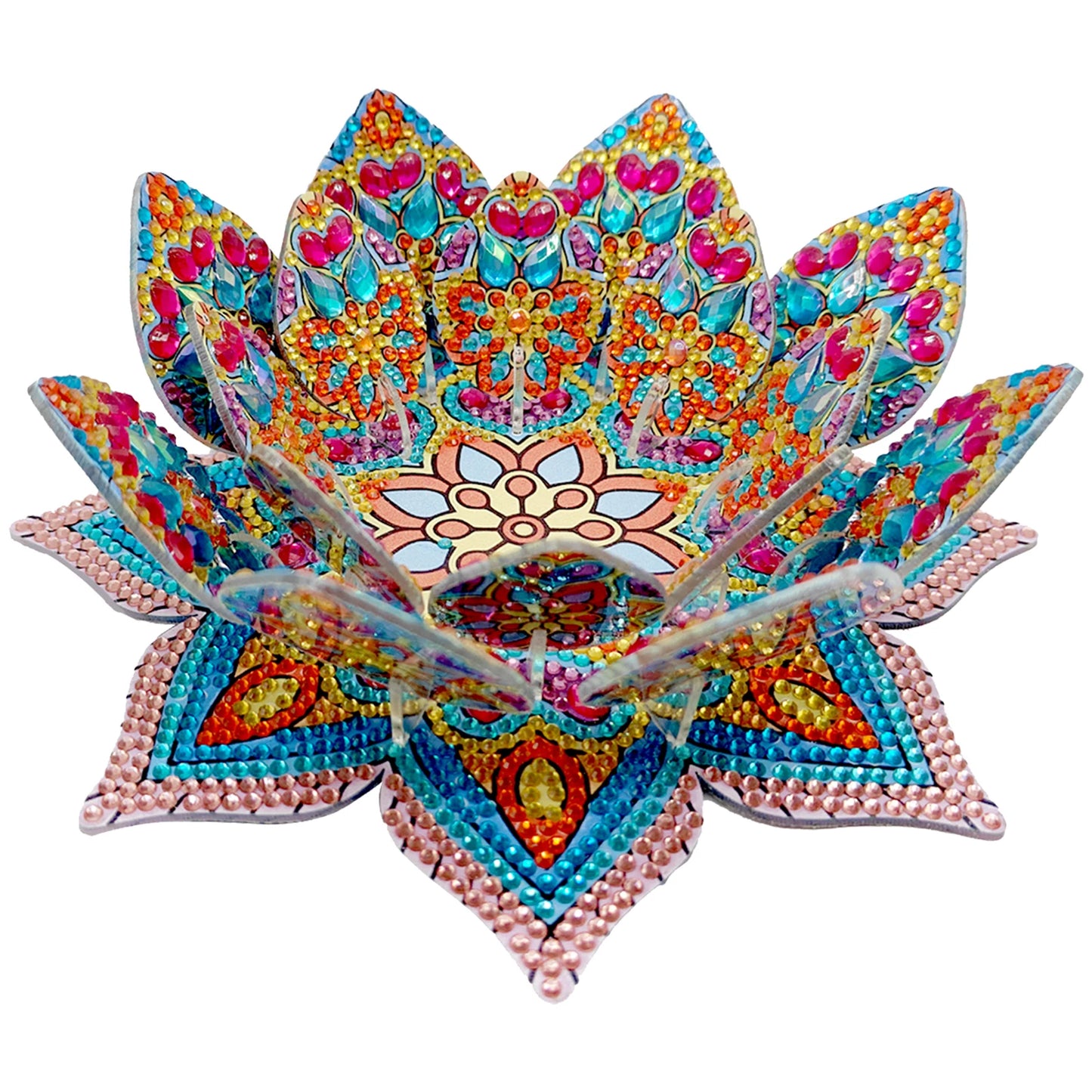 Lotus Candlestick DIY Diamond Tabletop Ornaments Kit Diamond Painting Tabletop Decorations for Adult Beginner Home Office Decor
