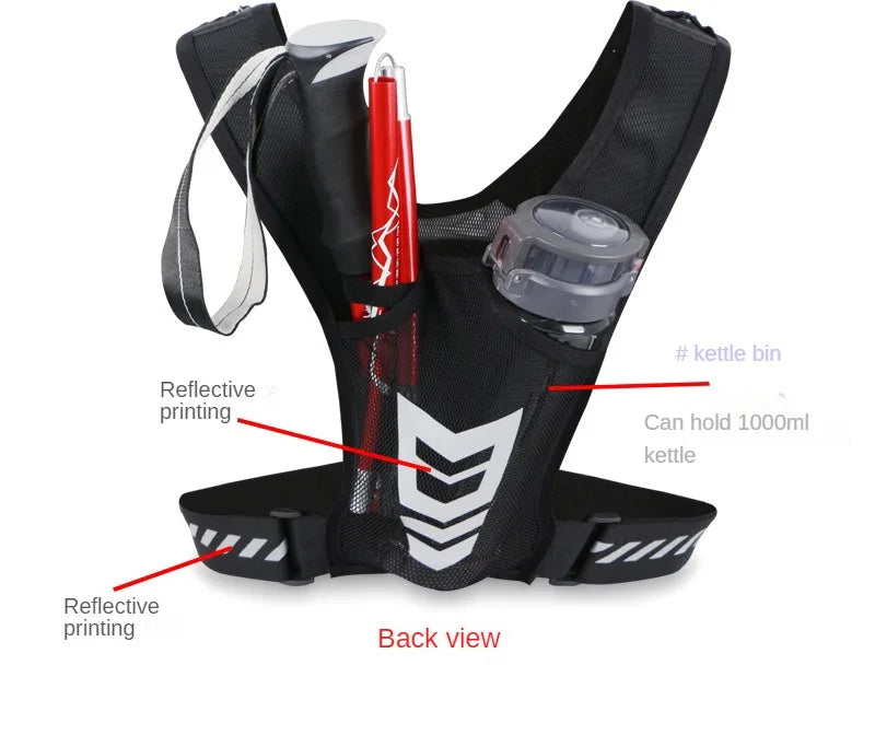 Reflective Running Backpack Lightweight Sports Running Cycling Vest Mobile Phone Cards Bag Men and Women Jogging Fitness Vest