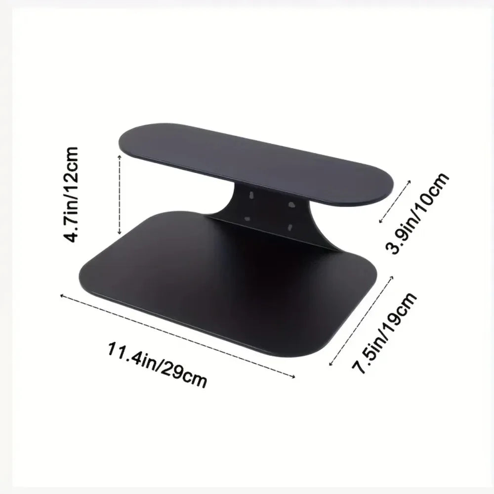 Metal Wall Shelf, 2-Tier Black Floating Nightstand, Wall-Mounted Side Table for Bedroom Plants Books Storage