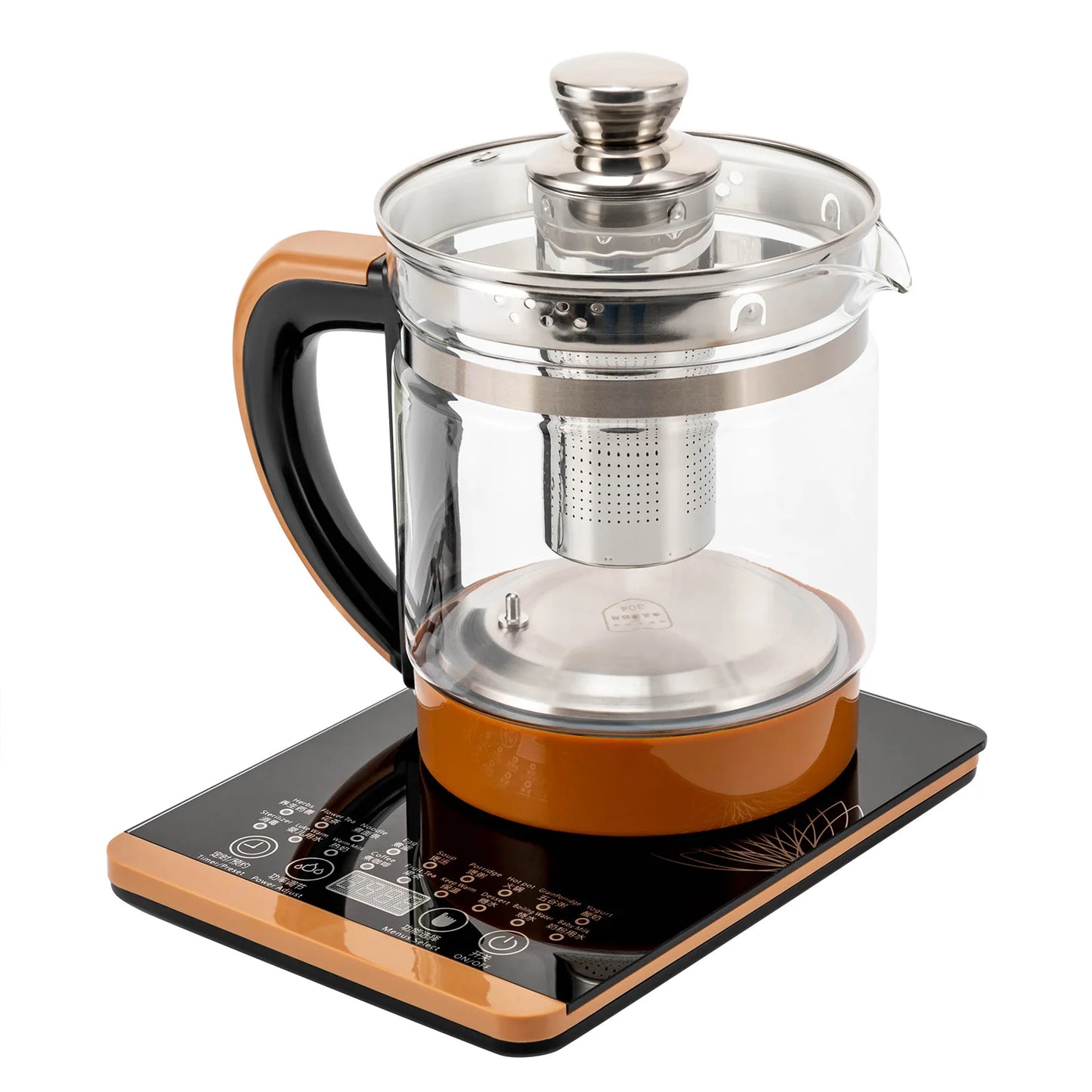 1.8L 800W Multifunction Electric Health Pot Glass Kettle