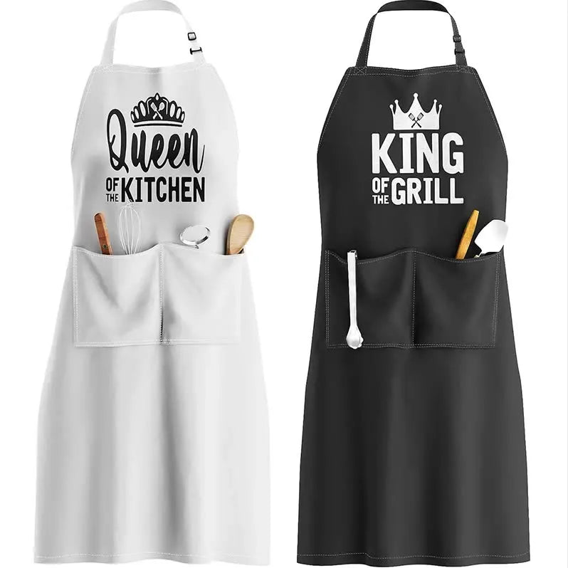 Polyester Neck Adjustable Apron Letter Style Home Kitchen Holiday Gift Kitchen Accessories