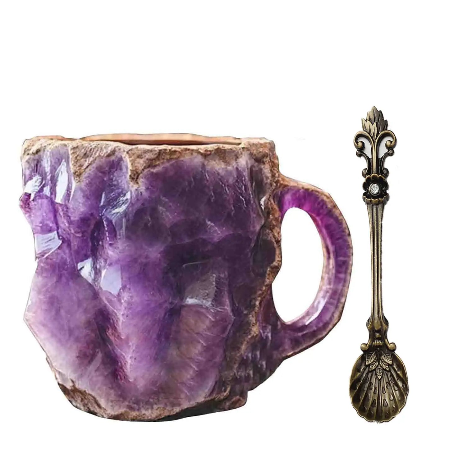 1PC Multi-Colored Mineral Crystal Coffee Mug，Natural Mineral Crystal Mug， Colorful Crystal Christmas Mugs,Christmas Gift New